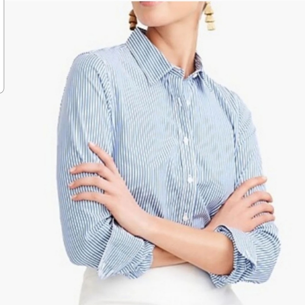 J.crew Blue Stripes Shirts Sz TS